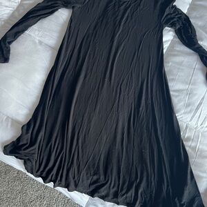Old Navy Blue Pleated A-Line Dress with Bishop Sleeves